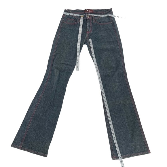 Miss Vigoss Blue Pink Stitched Wide Leg Jeans Size 5/6 Women’s - Picture 4 of 6